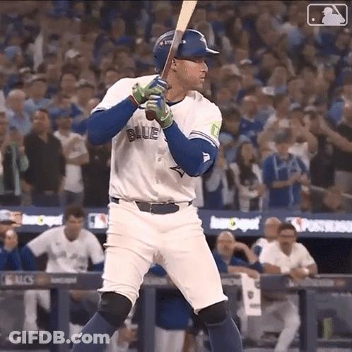 Blue Jays Player Ready To Swing Bat GIF