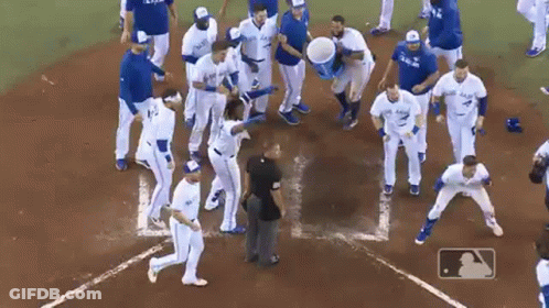 Blue Jays Players Celebrating On Field GIF