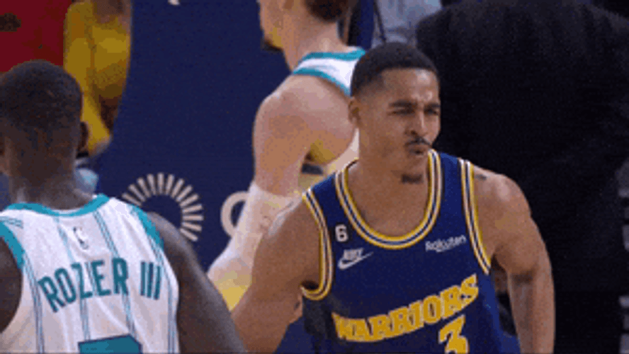 Blue Jersey Jordan Poole Run Smoothly GIF