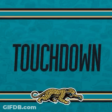 Blue Jersey With Touchdown And Leopard GIF