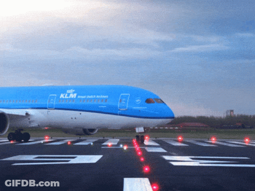 Blue KLM Plane GIF