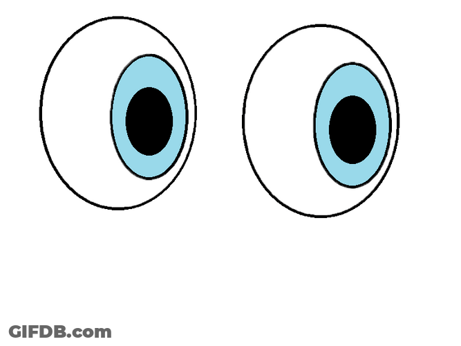 Blue Large Eyes Looking GIF