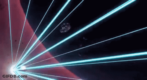 Blue Laser Beams Coming Out Of Hole In Ground GIF