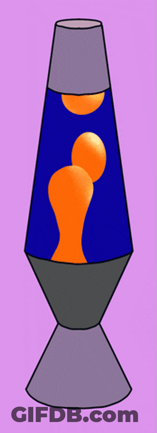 Blue Lava Lamp With Orange Bubbles GIF