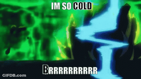 Blue Lightning Bolt Saying Im So Cold GIF