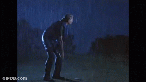 Blue Lightning Bolt Strikes Dark Sky GIF