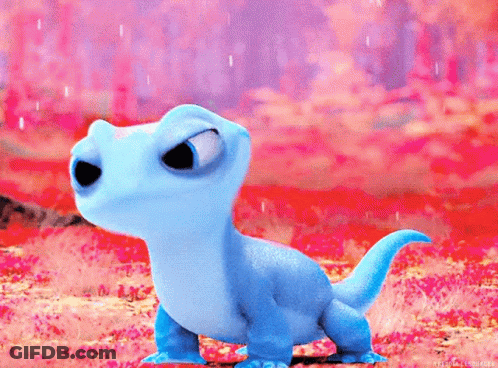 Blue Lizard Standing In Pink Flowers GIF