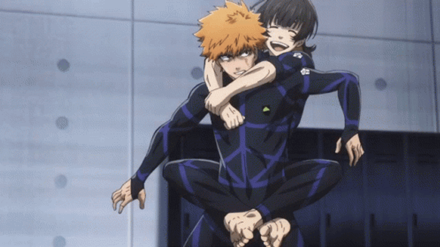Blue Lock Bachira And Kunigami Playing GIF