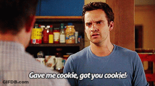 Blue Man Gave Me Cookie Got You Cookie GIF