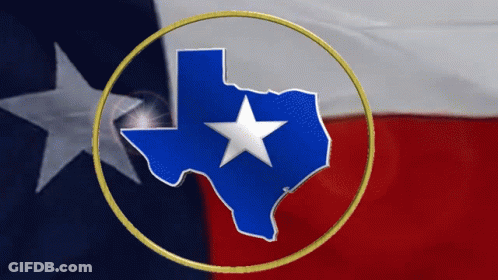 Blue Map Of Texas With White Star GIF