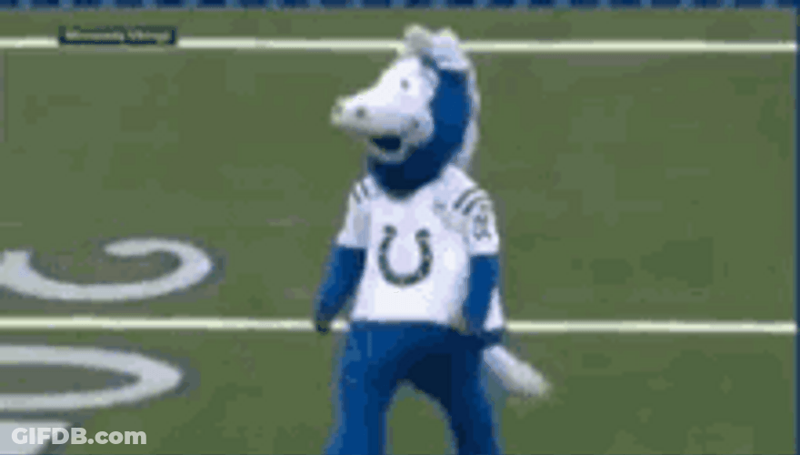 Blue Mascot Dancing Weirdly GIF