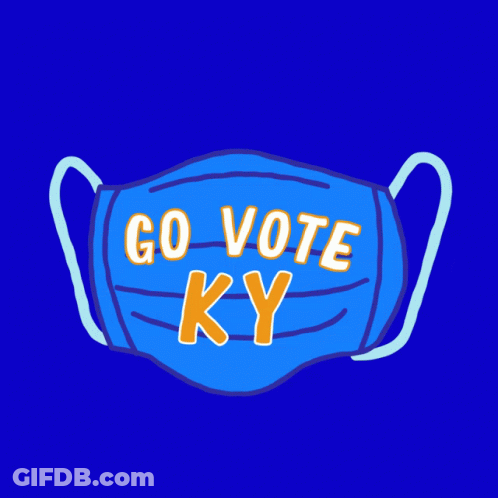 Blue Mask Saying Go Vote KY GIF