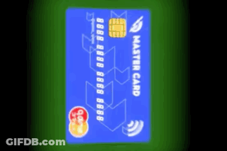 Blue Mastercard Card With Chip GIF
