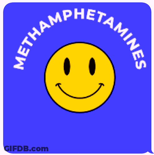 Blue Melting Smiley Face Methamphetamines GIF