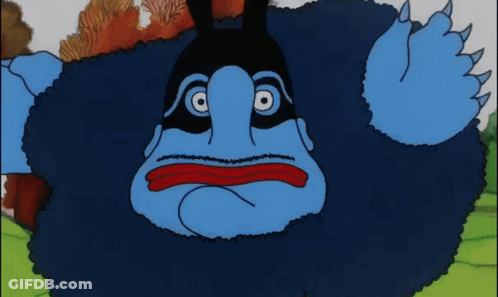 Blue Monster Cartoon Drawing GIF