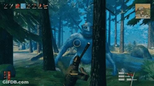 Blue Monster In Woods Video Game GIF