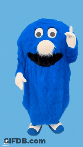 Blue Monster Mascot Thumbs Up We're So Back GIF