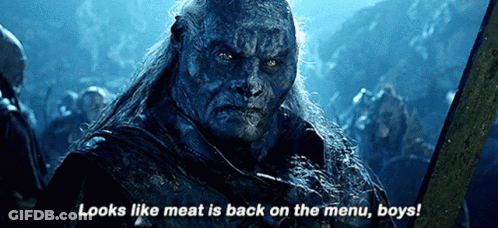 Blue Monster Says Meat Is Back On Menu GIF