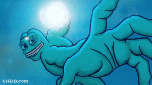 Blue Monster Swimming In Water GIF