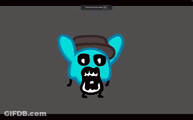 Blue Monster With Hat And 80 GIF