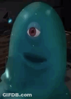 Blue Monster With Red Eye And Mouth GIF