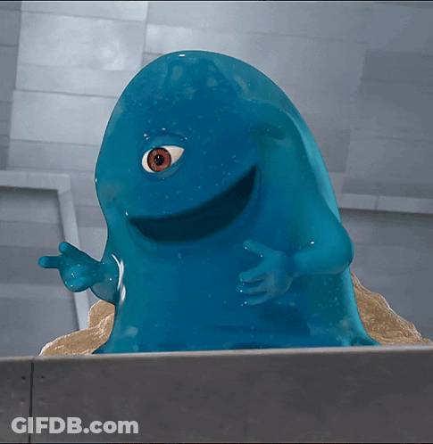 Blue Monster With Red Eye Standing GIF