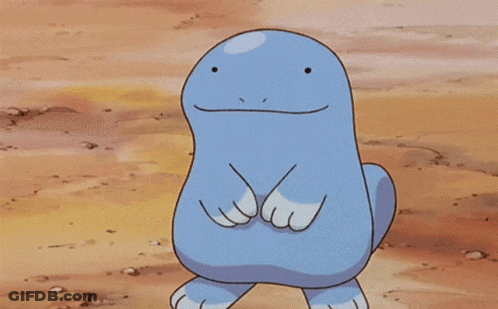 Blue Monster With Smiley Face GIF