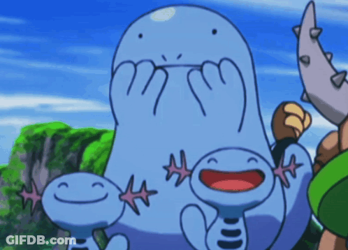 Blue Monster With Two Smaller Ones GIF