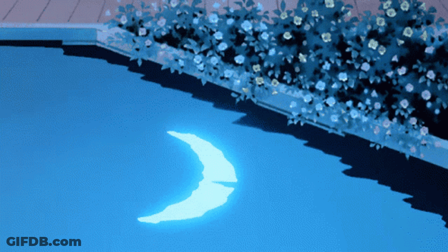 Blue Moon Anime Reflection GIF