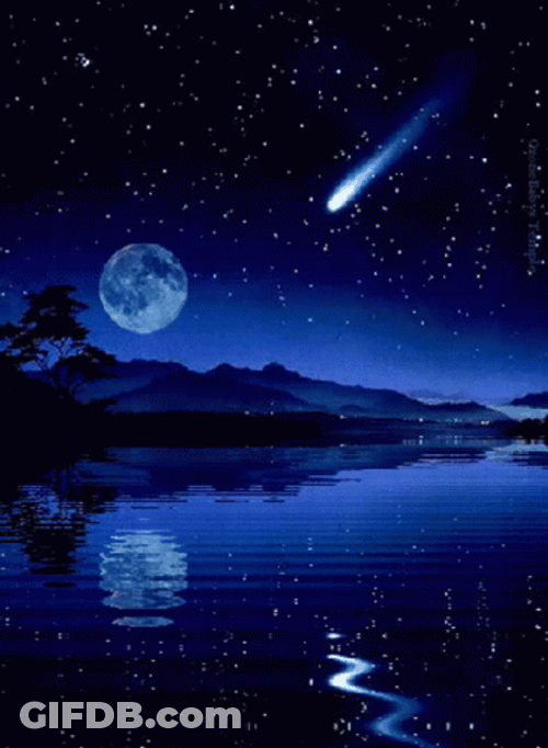 Blue Moon Comet Passer By GIF