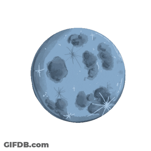 Blue Moon Drawing Glowing GIF