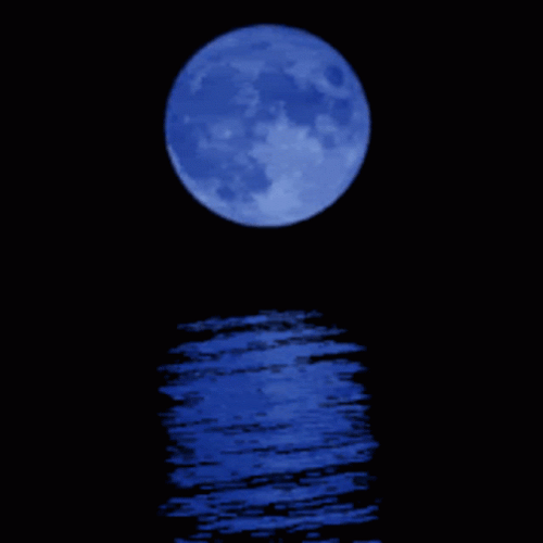 Blue Moon Peaceful Sea GIF
