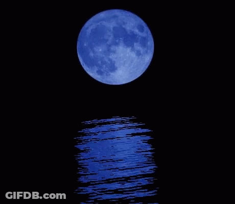 Blue Moon Reflection In Water GIF