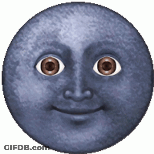 Blue Moon With Face GIF