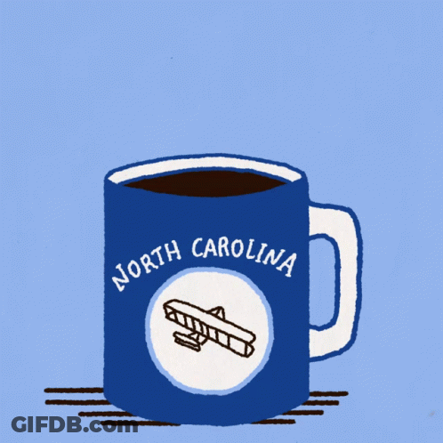 Blue Mug Saying North Carolina GIF