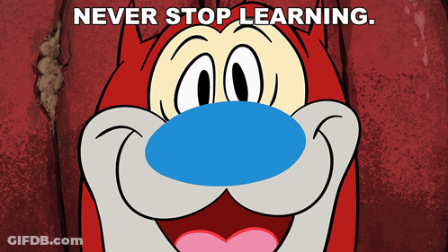 Blue Nose Cartoon Cat Never Stop Learning GIF