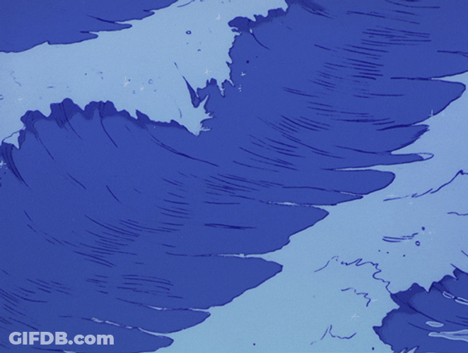 Blue Ocean Waves Animation GIF