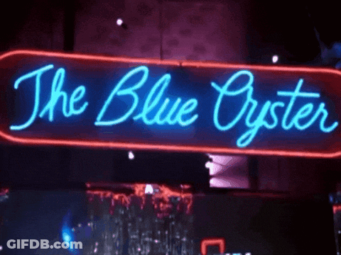 Blue Oyster Neon Sign GIF