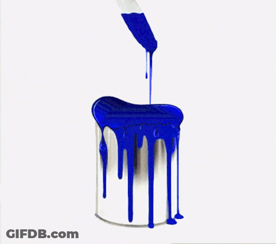 Blue Paint On A Can Drip GIF