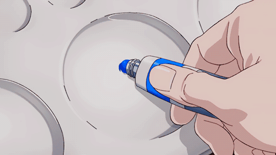 Blue Paint Period Animation GIF