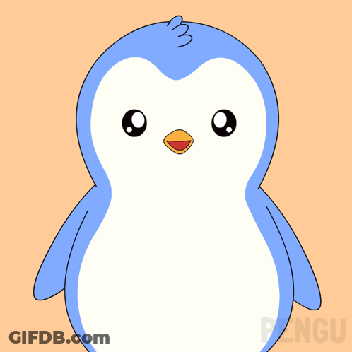 Blue Penguin With Eyes Closed Saying Thank You GIF