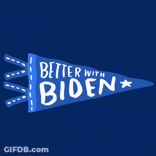 Blue Pennant With Better With Biden GIF
