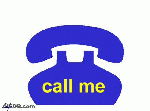Blue Phone Saying Call Me In Yellow GIF
