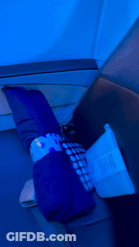 Blue Pillow With White Polka Dots On Blue Chair GIF