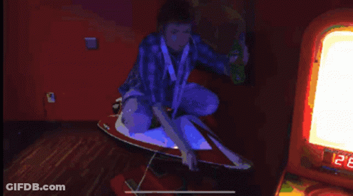 Blue Plaid Shirt Man Jet Ski Jukebox 2 GIF