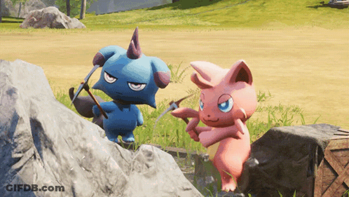 Blue Pokemon And Pink Pokemon GIF
