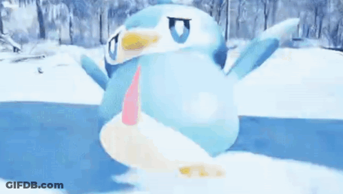 Blue Pokemon And Pink Pokemon On A Rock GIF