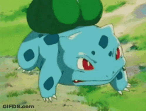 Blue Pokemon Laying On Ground With Green Leaf GIF