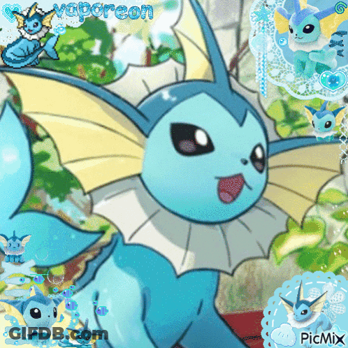 Blue Pokemon Vaporeon GIF