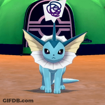 Blue Pokemon With White Collar Sitting Green Building GIF